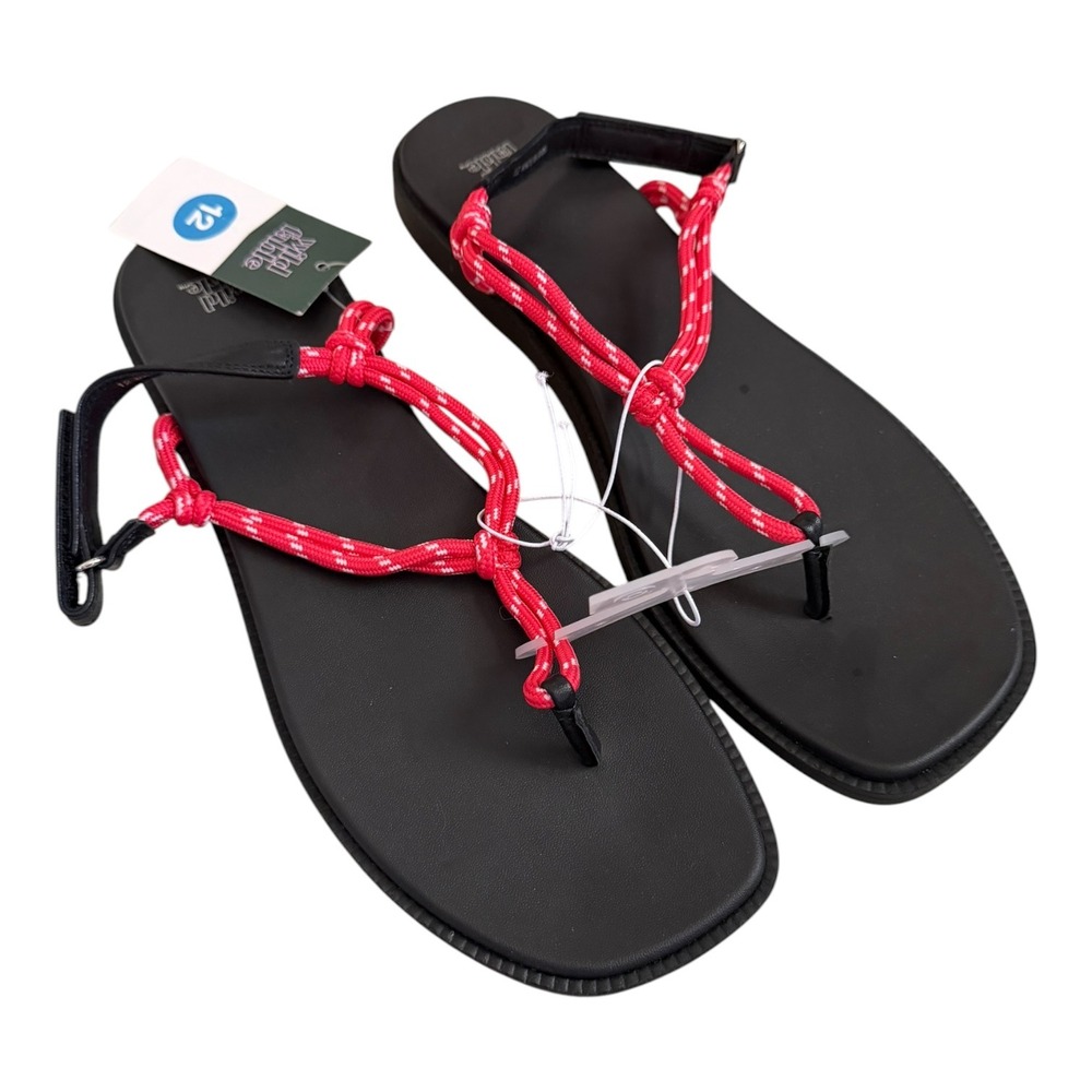 NEW Wild Fable Carson Rope Hiker Sandals Size 12 Red‎ Black Strappy Flat